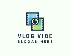 Vlogging - Video Filmstrip Studio logo design