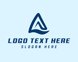 Mountain - Mountain Wave Letter A logo design