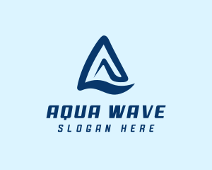 Mountain Wave Letter A logo design