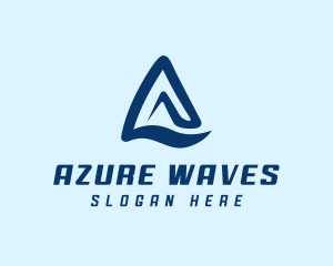 Mountain Wave Letter A logo design