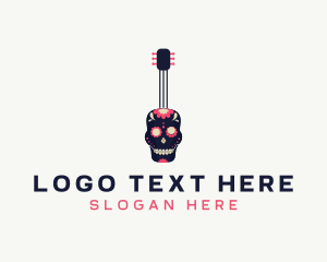 Festive Skull Guitar Logo