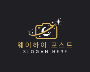 Camera Moon Shooting Star logo design