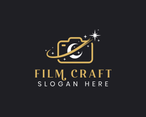 Cinematography - Camera Moon Shooting Star logo design