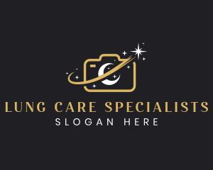 Camera Moon Shooting Star logo design