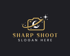 Shoot - Camera Moon Shooting Star logo design