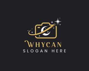 Camera Moon Shooting Star logo design