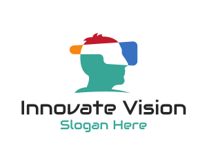 Visionary - Virtual Reality Headset logo design