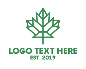 Air Travel - Polygon Canada Leaf logo design