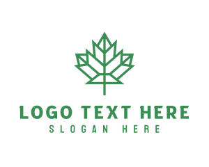 Red Triangle - Geometric Maple Leaf logo design