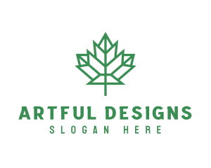 Geometric Maple Leaf logo design