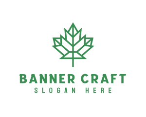 Geometric Maple Leaf logo design