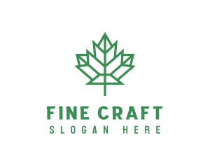 Geometric Maple Leaf logo design