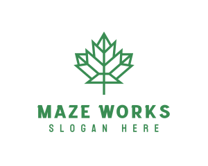 Geometric Maple Leaf logo design