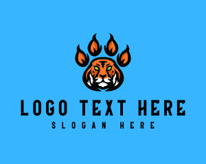 Paw Print - Fierce Tiger Paw logo design