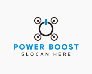 Drone Power Button logo design