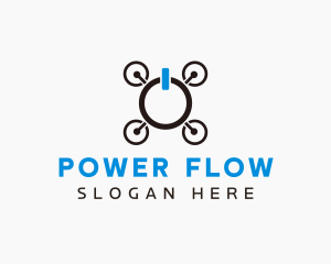 Drone Power Button logo design