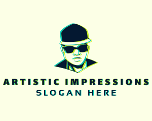 Glitch Hip Hop Artist logo design