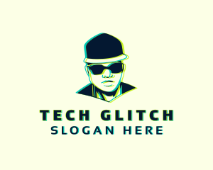 Glitch Hip Hop Artist logo design