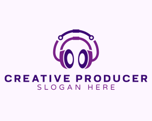 Producer - Music Dj Headset logo design