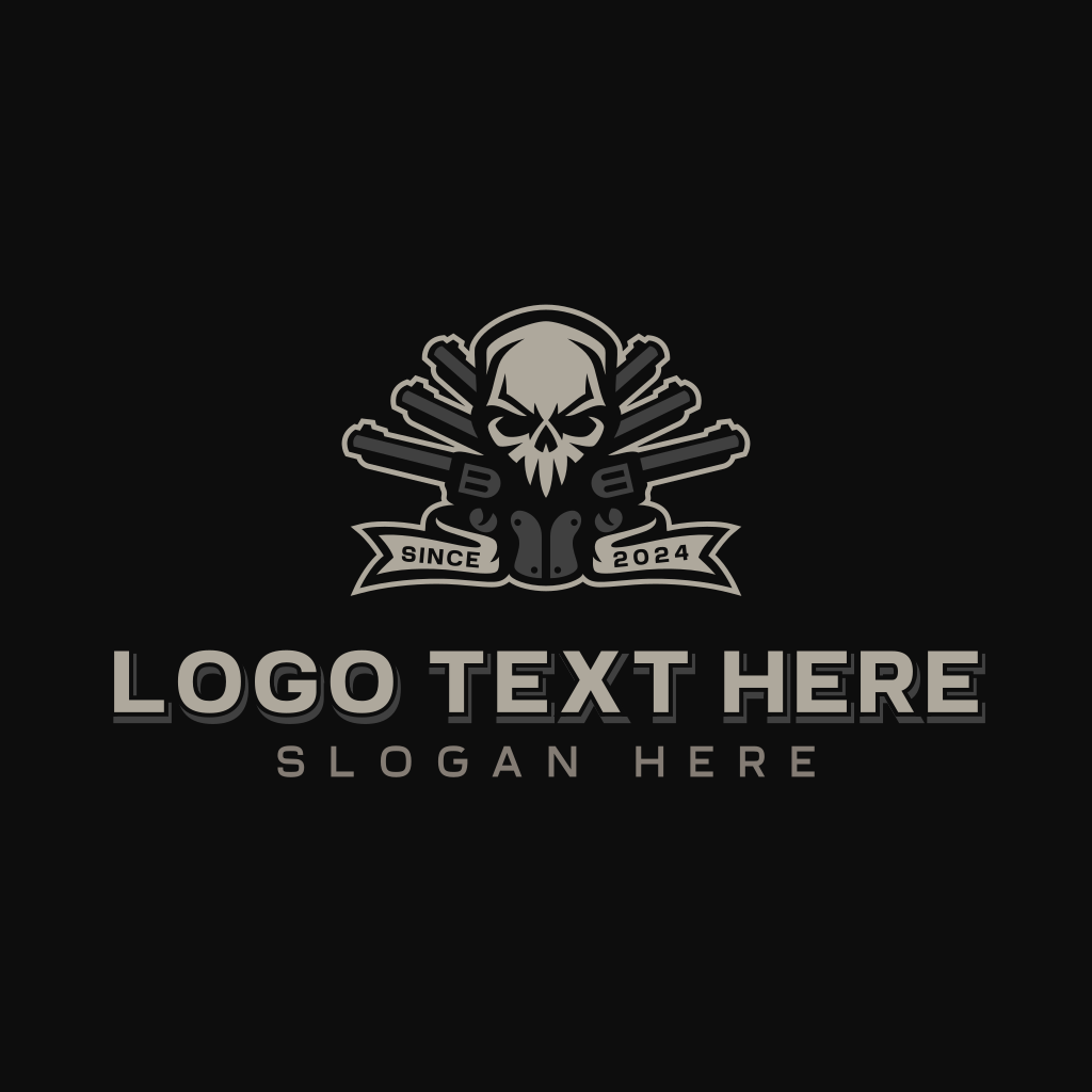 Revolver Skull Marksman Logo | BrandCrowd Logo Maker