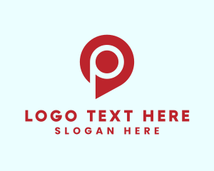 Locator Pin - Location Pin Letter P logo design