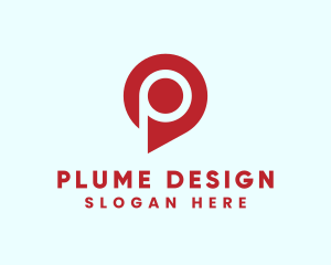 Location Pin Letter P logo design