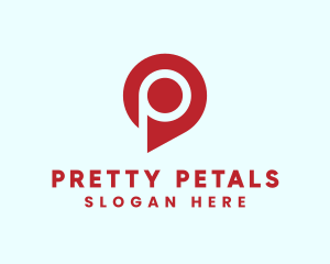 Location Pin Letter P logo design