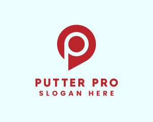 Location Pin Letter P logo design