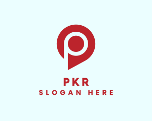 Location Pin Letter P logo design