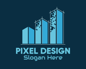 Pixel Building Architecture logo design