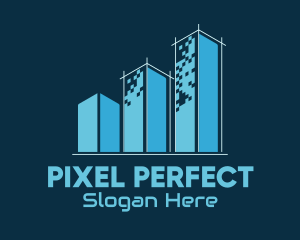 Pixel Building Architecture logo design