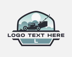 Emblem - Lawn Care Mower Landscaping logo design