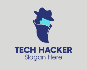Hacking - Gentleman Spy Investigator logo design