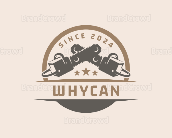 Industrial Chainsaw Woodwork Logo