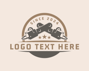 Woodcraft - Industrial Chainsaw Woodwork logo design