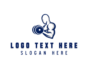 Weightlifting - Dumbbell Muscle Workout logo design