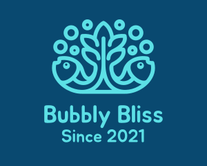 Blue Fish Coral Reef logo design