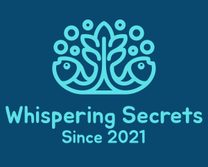 Blue Fish Coral Reef logo design