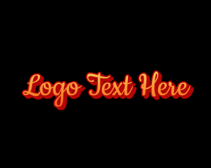 Text - Retro Script  Apparel logo design