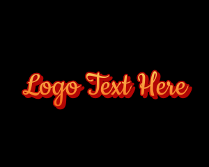 Word - Gradient Script Retro Wordmark logo design
