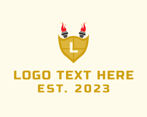 Olympics - Medieval Torch Shield logo design