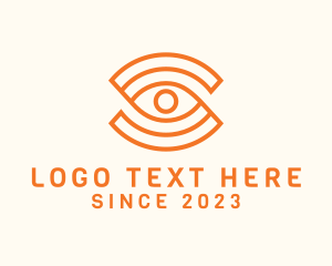 Cctv - Orange Eye Letter S logo design