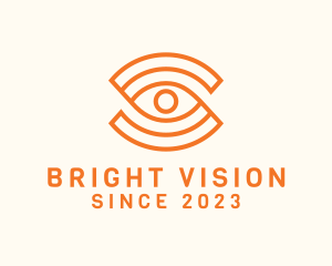 Pupil - Orange Eye Letter S logo design