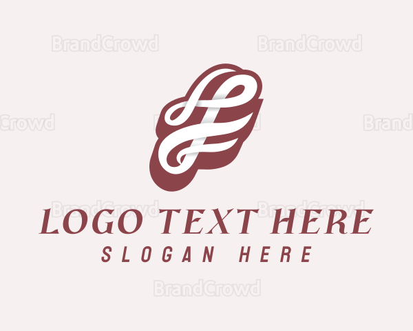 Letter F Script Business Logo