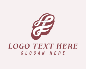 Calligraphic - Letter F Script Business logo design
