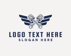 Motor - Piston Wings Automotive logo design