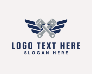 Service - Piston Wings Automotive logo design