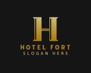 Hotel Architecture Real Estate Letter H logo design