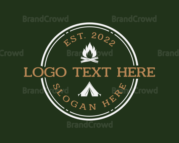 Campfire Tent Hiking Logo