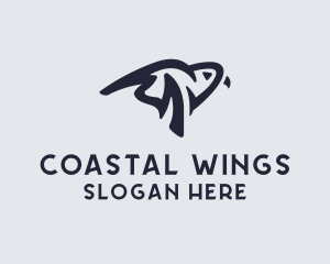 Seagull - Crow Bird Raven logo design